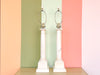 Pair of Large Marble Column Lamps