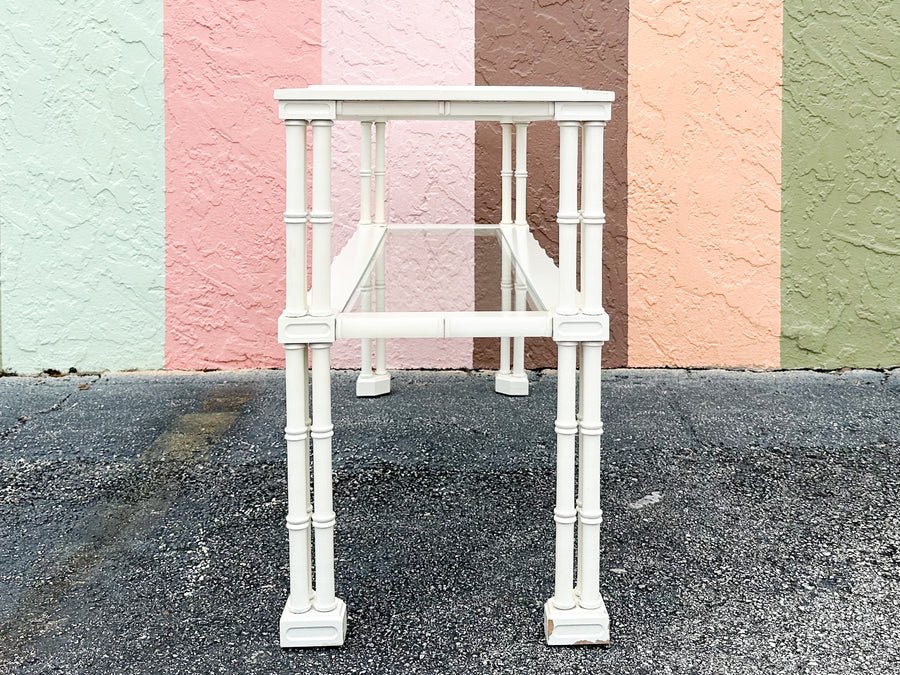 Tri Leg Faux Bamboo Console