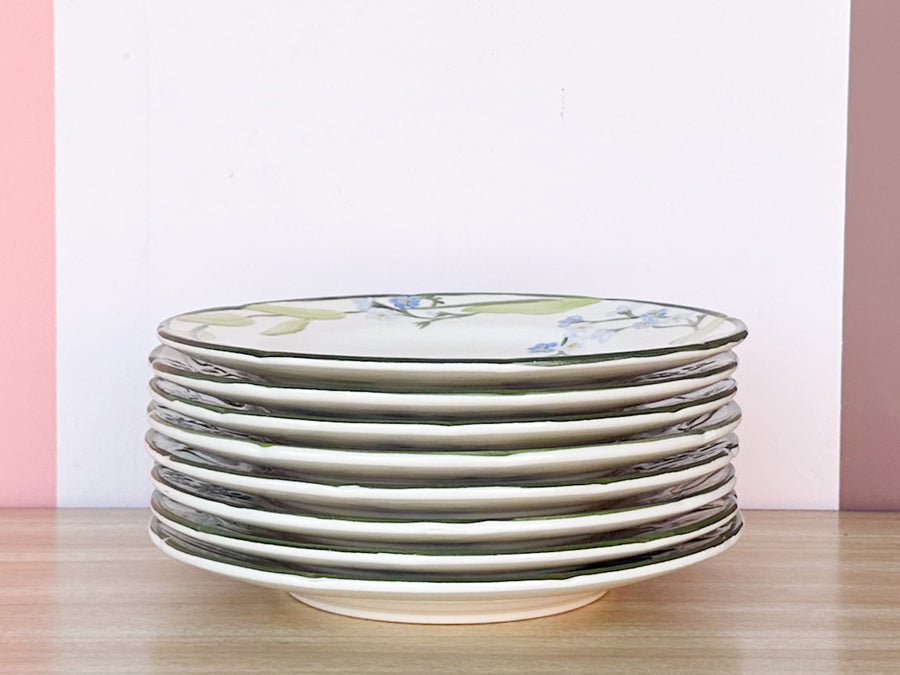 Set of Eight Franciscan Forget Me Not Salad Plates