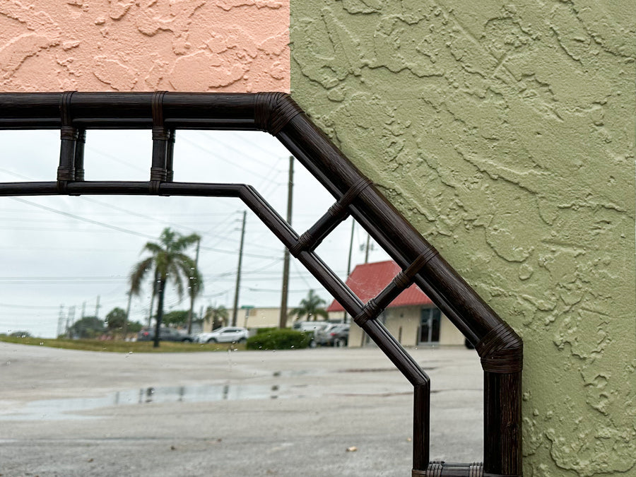 Large Faux Bamboo Octagon MIrror
