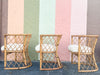 Set of Six Coastal Chic Rattan Dining Chairs