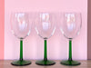 Set of Six French Green Wine Glassware