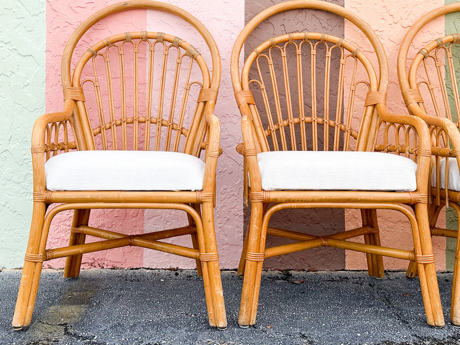 Set of Four Coastal Balloon Back Dining Chairs