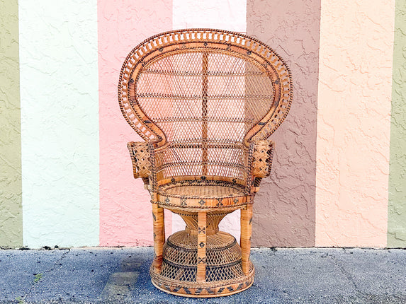 Petite Natural Rattan Peacock Chair