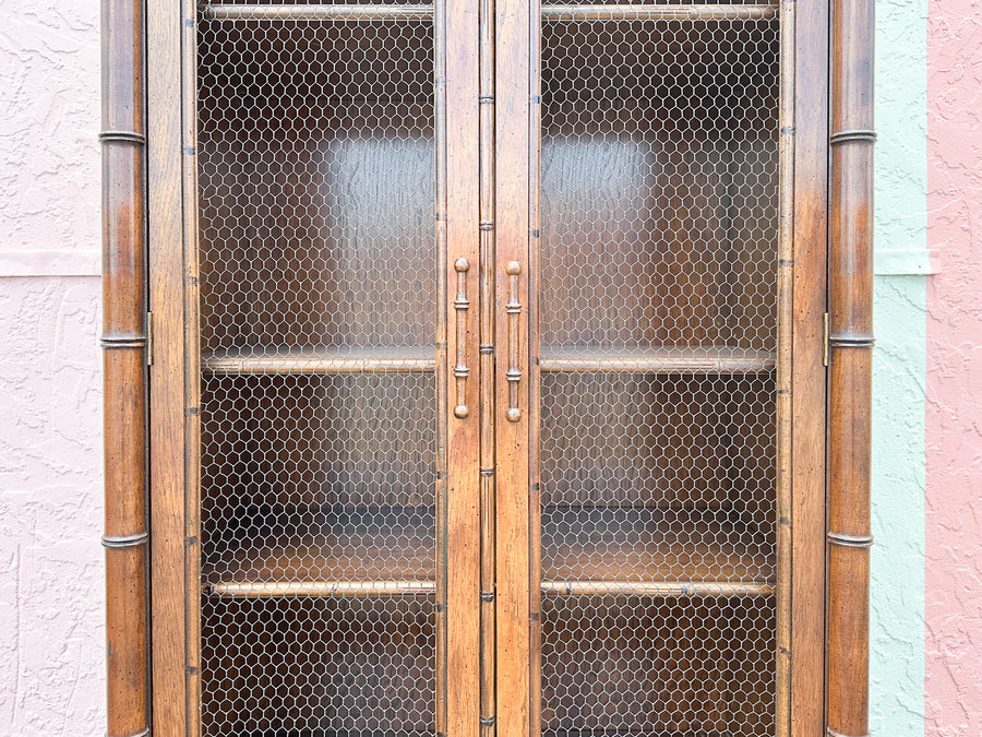 Handsome Faux Bamboo Cabinet