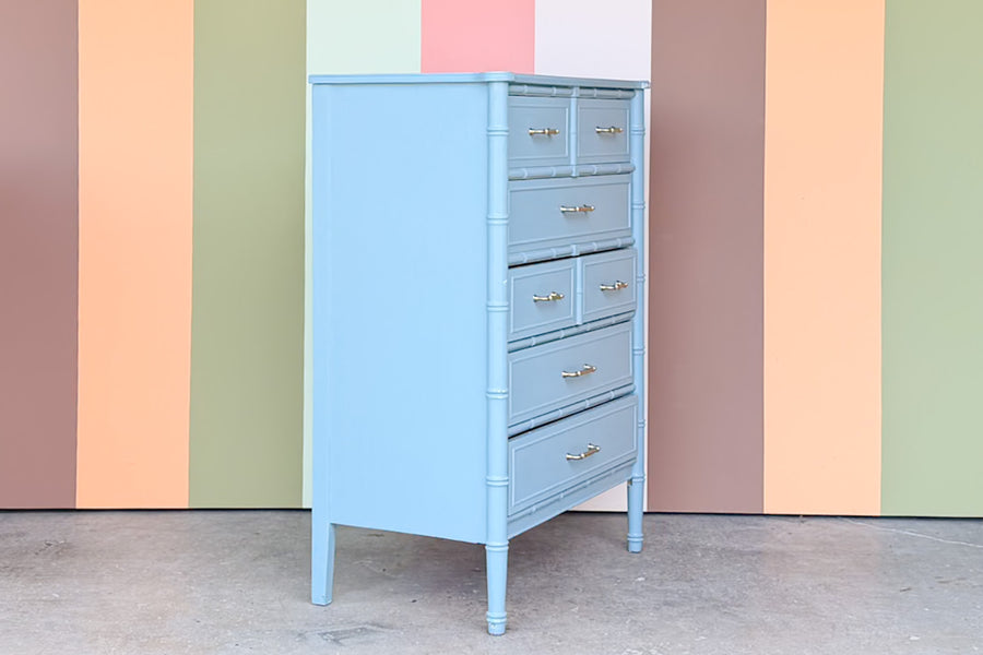 Painted Thomasville Faux Bamboo Tall Chest