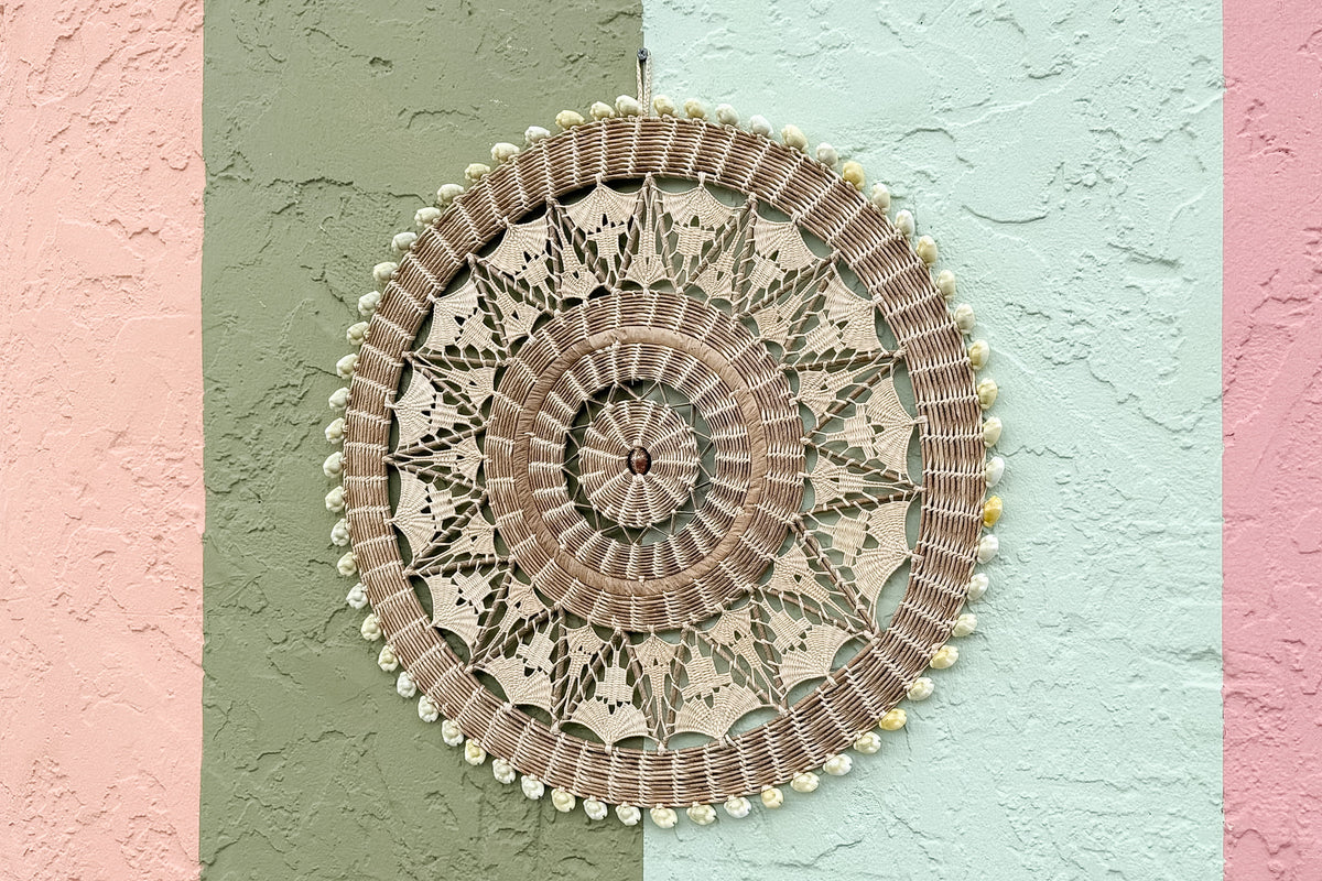 So 70's Macrame Shell Wall Art