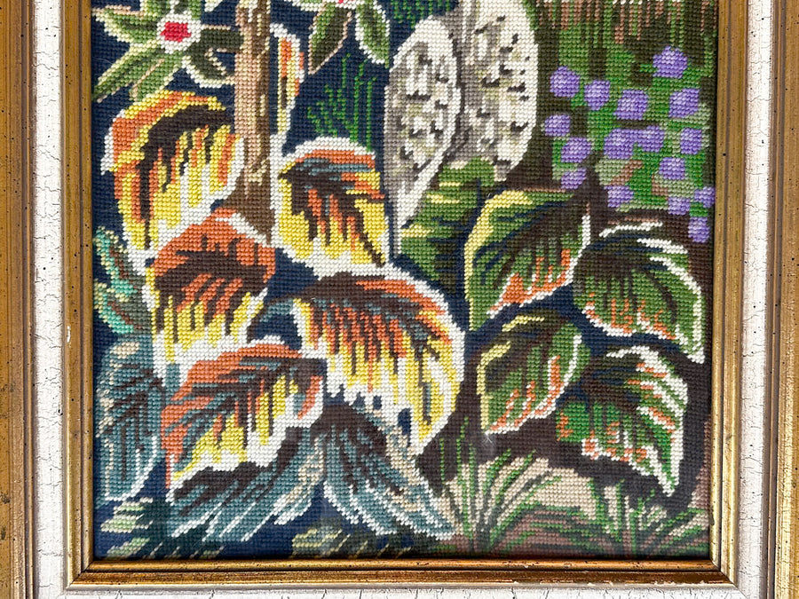 Old Florida Grey Heron Needlepoint Art