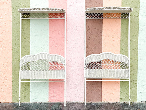 Pair of Wicker Chic Twin Canopy Headboards