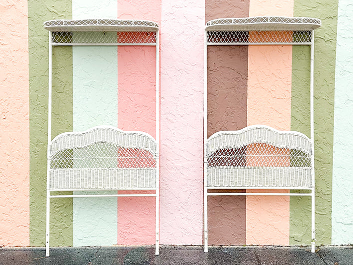 Pair of Wicker Chic Twin Canopy Headboards