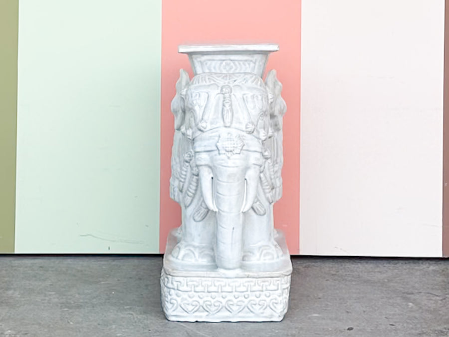Terracotta White Elephant Garden Seat