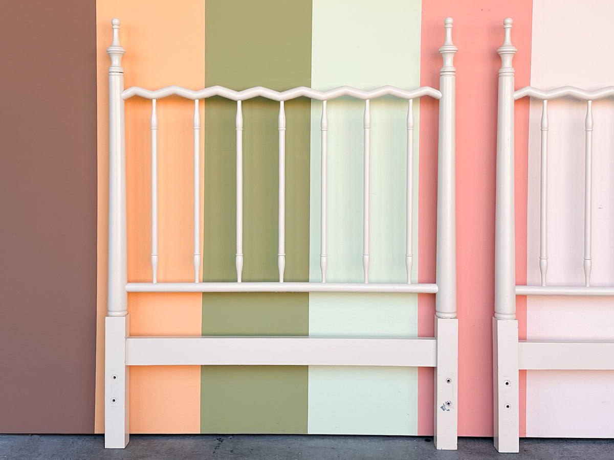 Pair of Whimsical Wood Twin Headboards