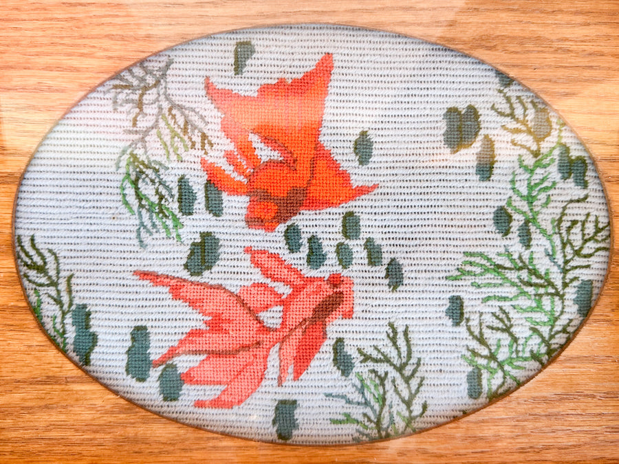 Koi Fish Needlepoint Tray