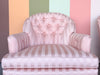 Pair of Pink Chic Upholstered Swivel Chairs