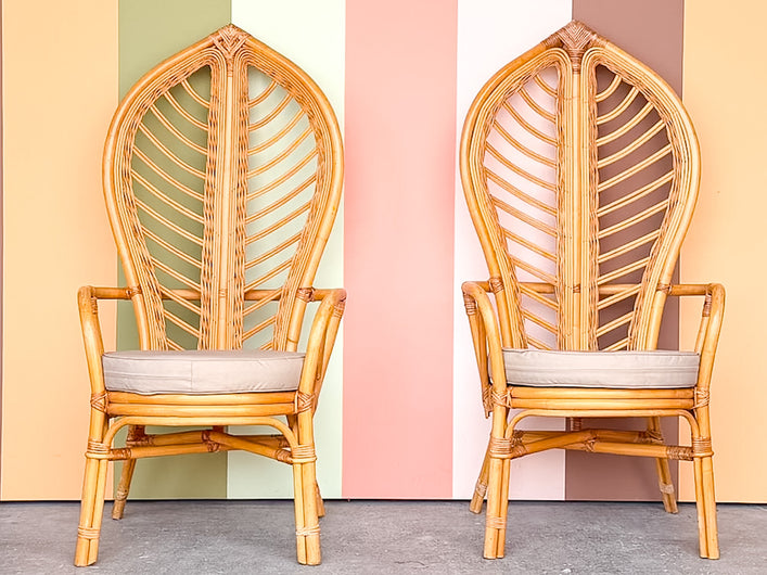 Pair of Palm Frond Accent Chairs