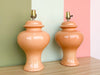 Pair of Peach Ginger Jar Lamps