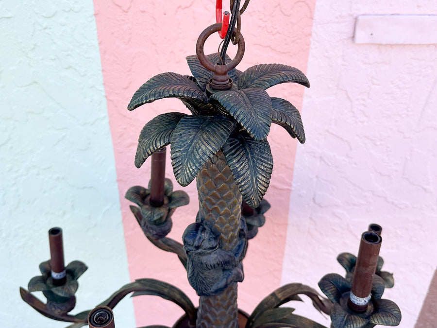 Whimsical Monkey Tole Chandelier