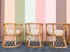 Set of Six Coastal Chic Rattan Dining Chairs