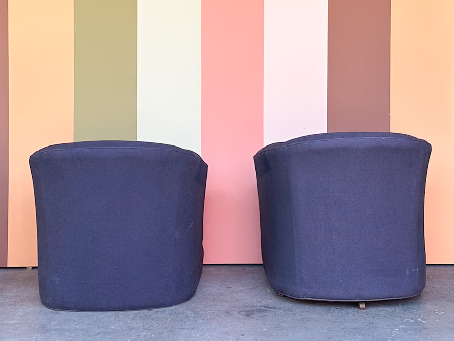 Pair of Cute Navy Upholstered Chairs