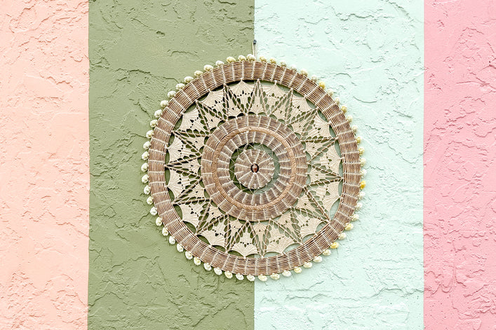 So 70's Macrame Shell Wall Art