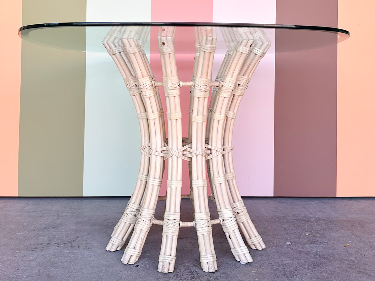 Coastal Chic Rattan Dining Table