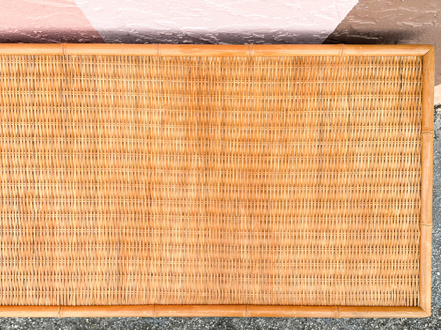 Rattan Wrapped Faux Bamboo Double Dresser
