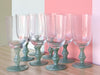 Set of Eight Seafoam Glassware
