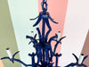 Navy Faux Bamboo Chandelier