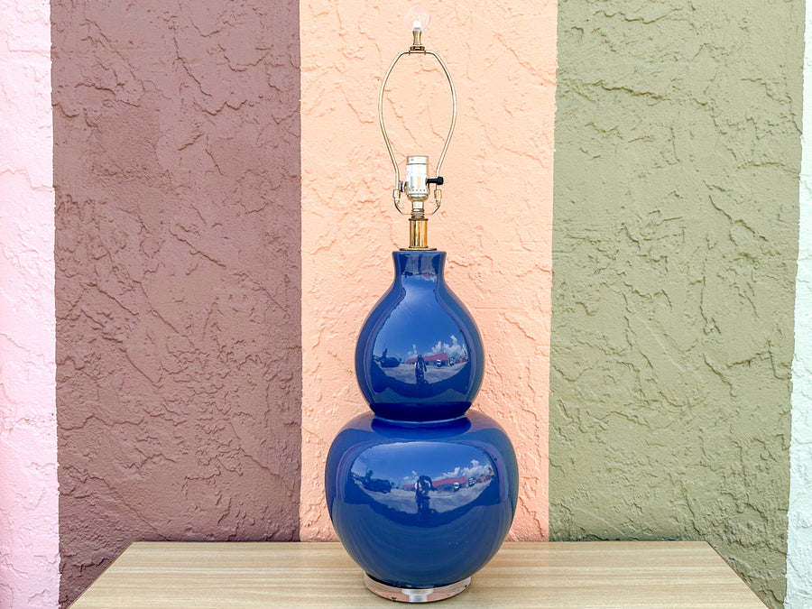 Navy and Lucite Lamp