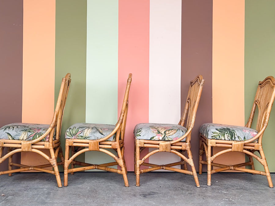 Set of Four Island Style Rattan Dining Chairs