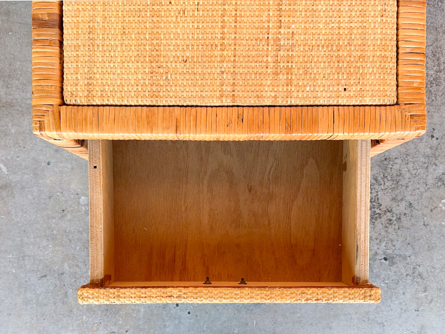 Coastal Cool Rattan and Laminate Nightstand