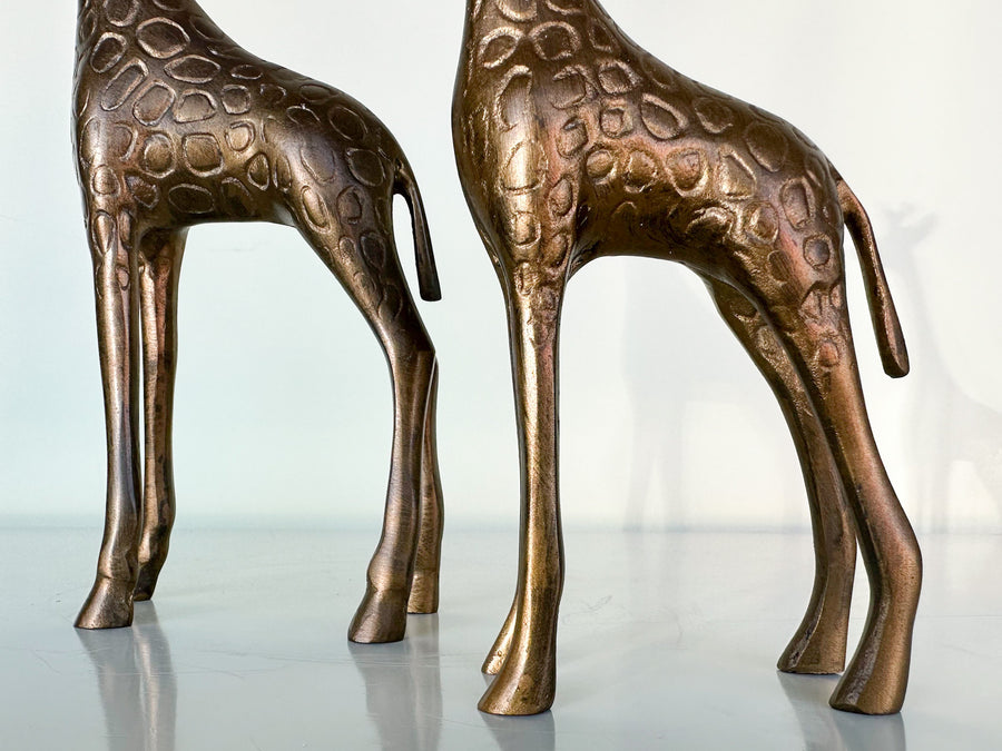 Pair of Petite Brass Giraffes
