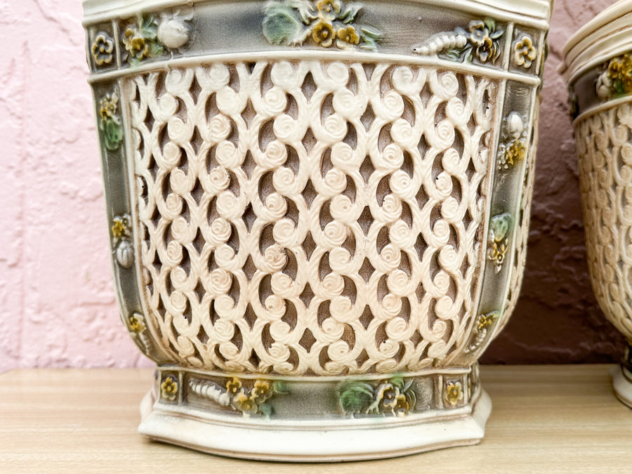 Pair of Dorothy Draper Inspired Resin Lamps