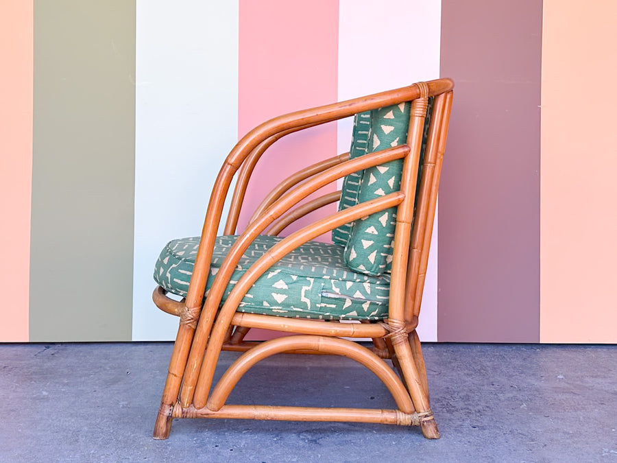 Cute Old Florida Rattan Barrel Chair