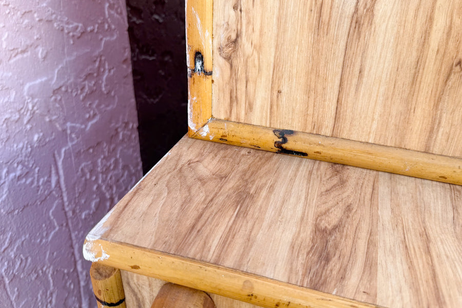 Old Florida Laminate and Rattan Cabinet