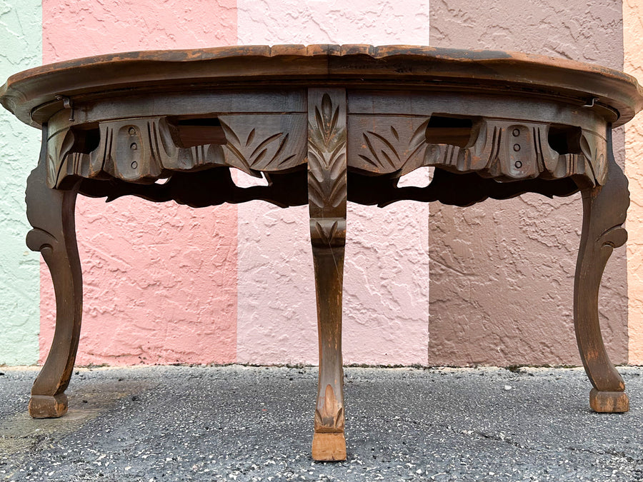 Moroccan Inspired Wood Carved Coffee Table