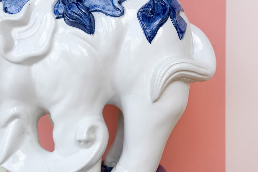 Blue and White Elephant Lamp