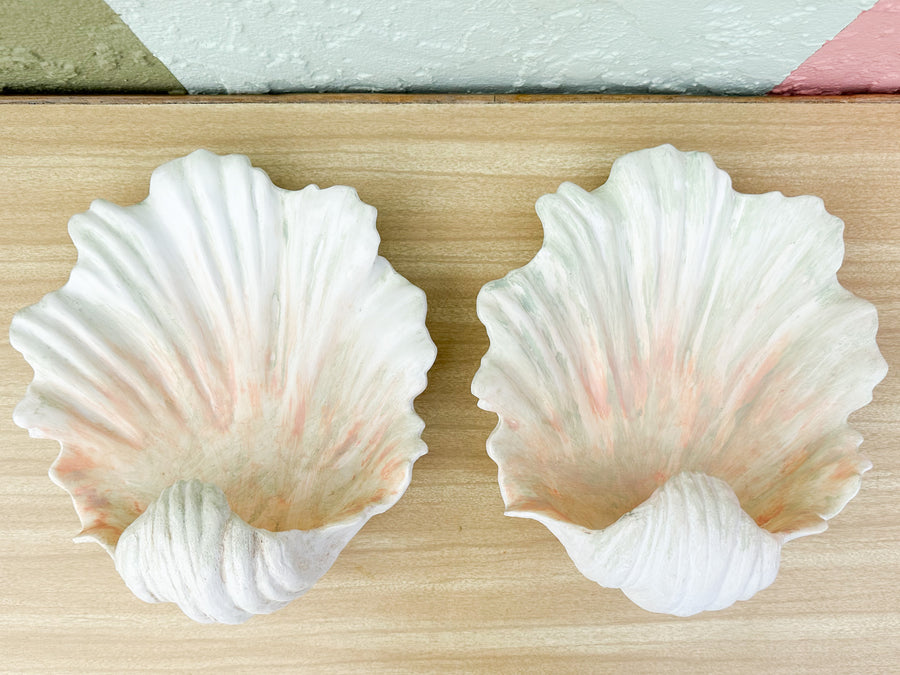 Pair of Clam Shell Wall Sconces