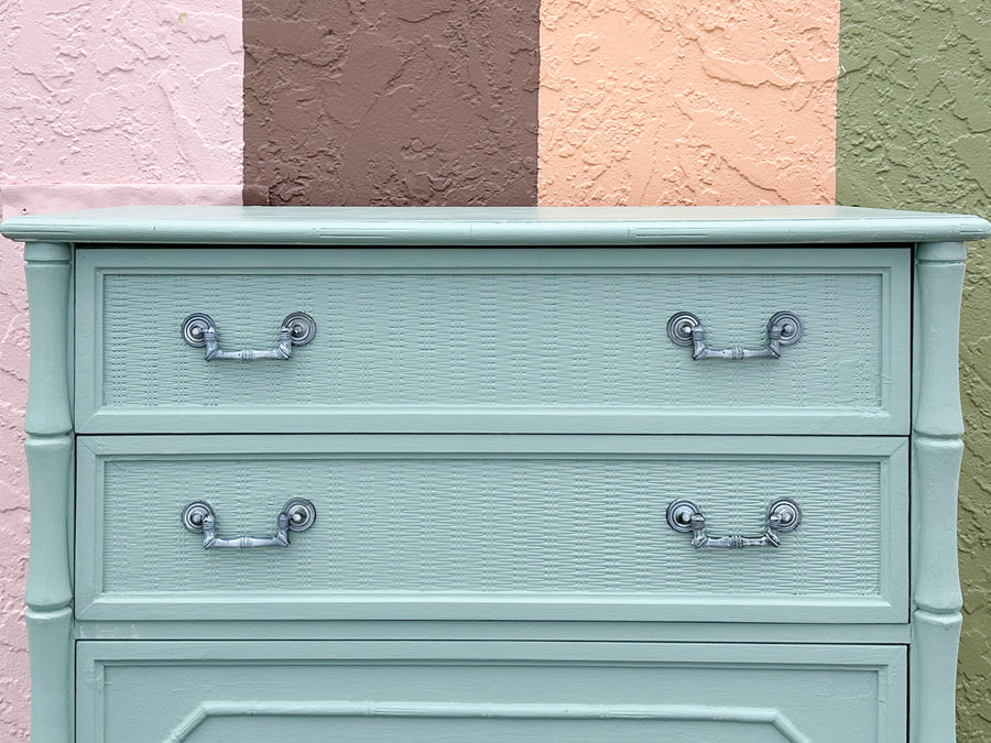 Painted Faux Bamboo Tall Chest