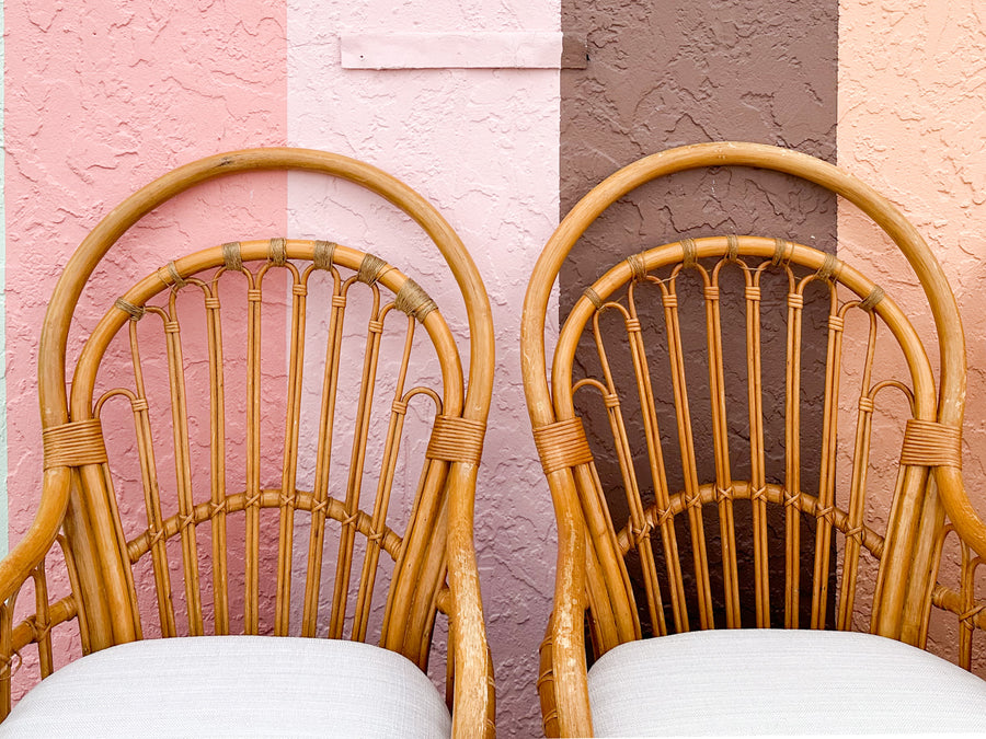 Set of Four Coastal Balloon Back Dining Chairs