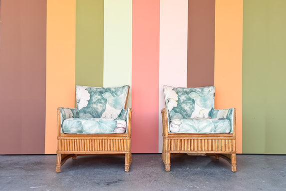 Pair of Pencil Reed Lounge Chairs