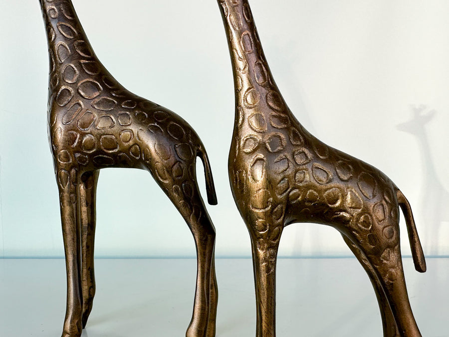 Pair of Petite Brass Giraffes
