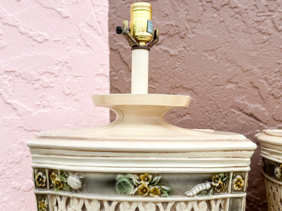 Pair of Dorothy Draper Inspired Resin Lamps