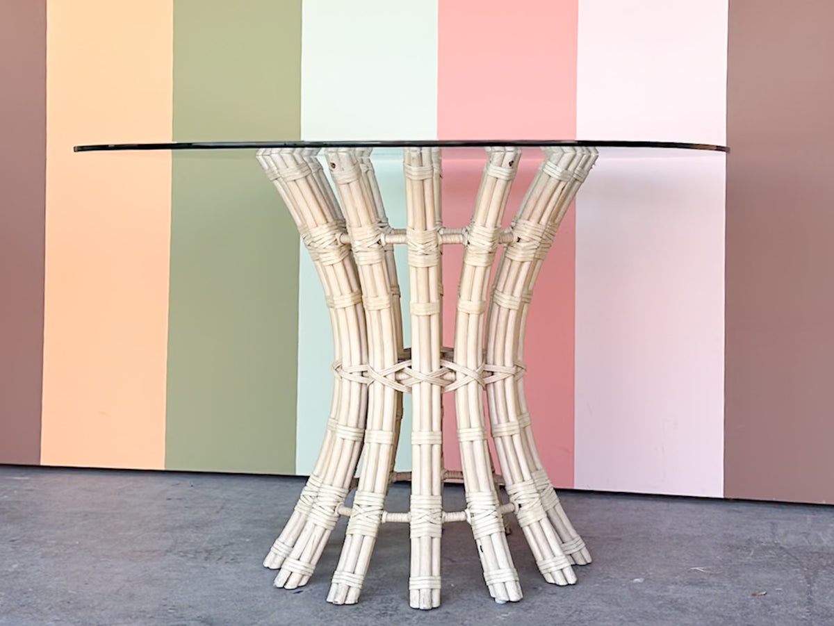 Coastal Chic Rattan Dining Table