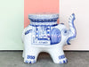 Petite Blue and White Elephant Garden Seat