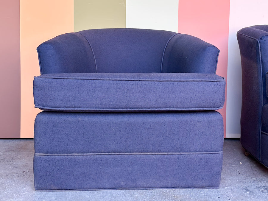 Pair of Cute Navy Upholstered Chairs