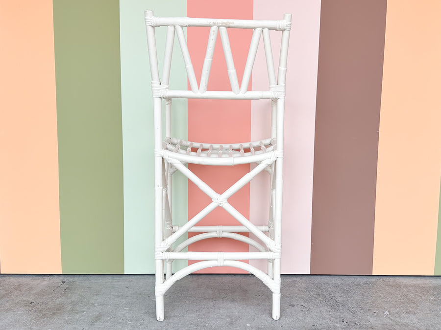 Pair of Rattan Director’s Chair Bar Stools