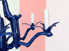 Navy Faux Bamboo Chandelier