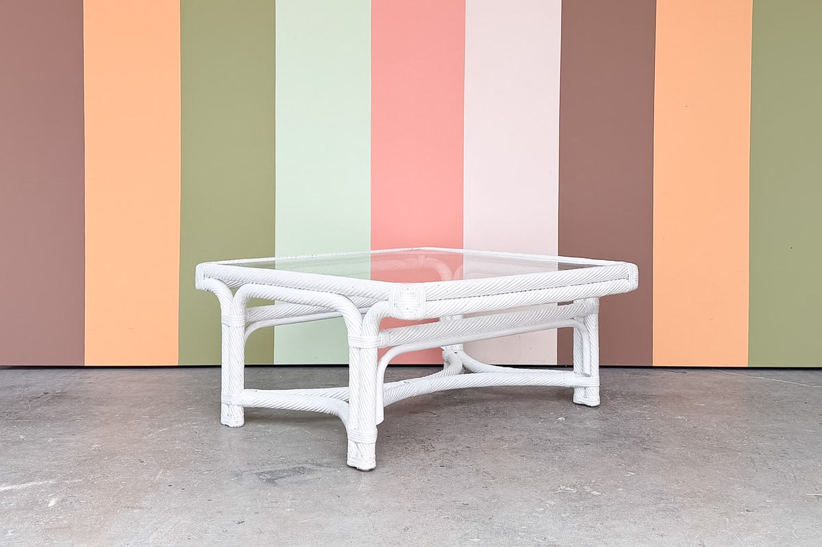 Pencil Reed Twisted Rattan Coffee Table