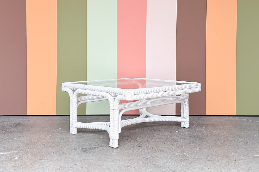 Pencil Reed Twisted Rattan Coffee Table